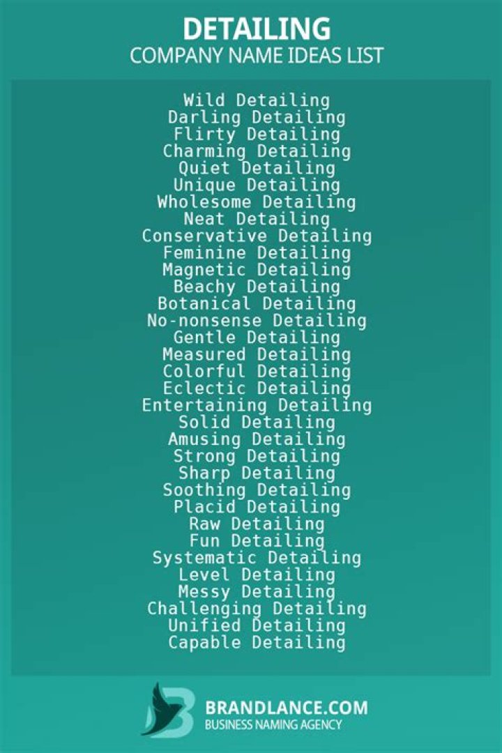 1502 Detailing Company Name Ideas List Generator (2024)