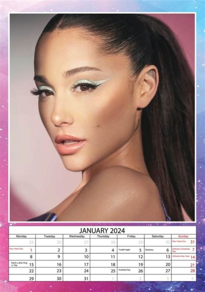 2024 Ariana Grande A3 Wall Calendar Music Celebrities Calendars by