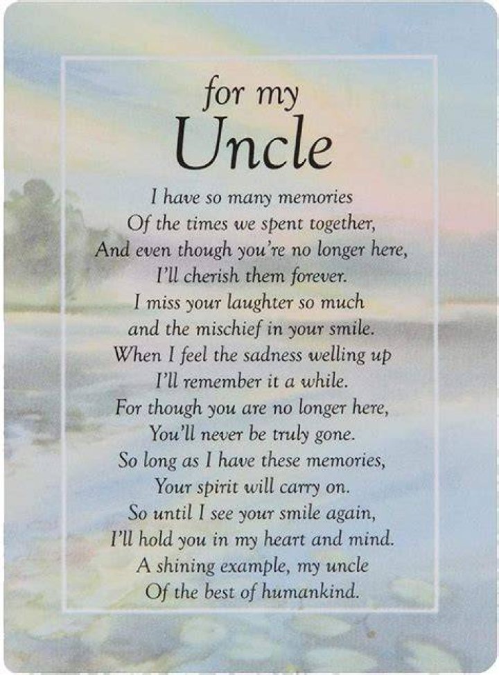 40+ Funeral Poems for a Beloved Uncle Funeral poems, Uncle poems