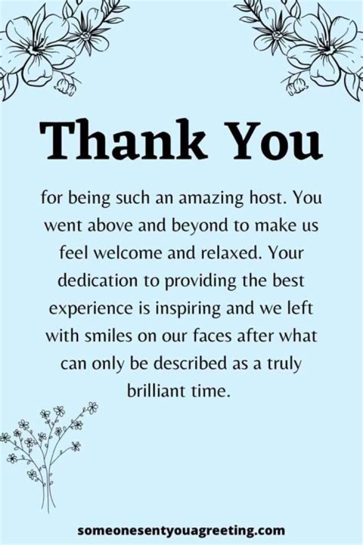 59 Thank You for your Hospitality Messages and Notes Thank you quotes