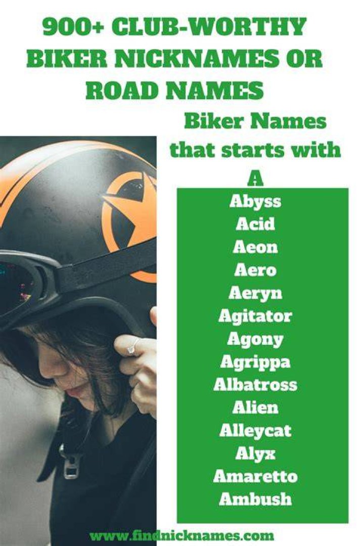 900+ Clubworthy Biker Nicknames or Road Names &mdash; Find Nicknames