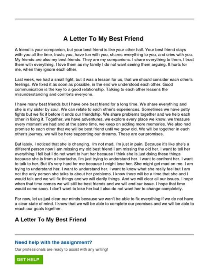 A Letter to My Best Friend on Her Birthday Free Letters