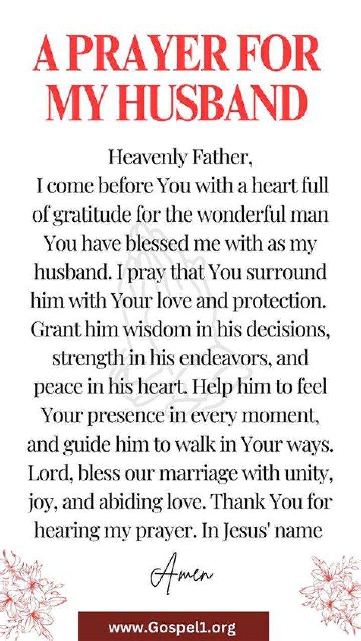 A Prayer for My Husband &mdash; A Template for Praying for Your Husband