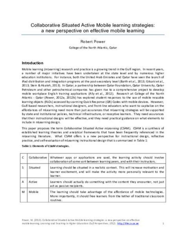 Active mobile learning 