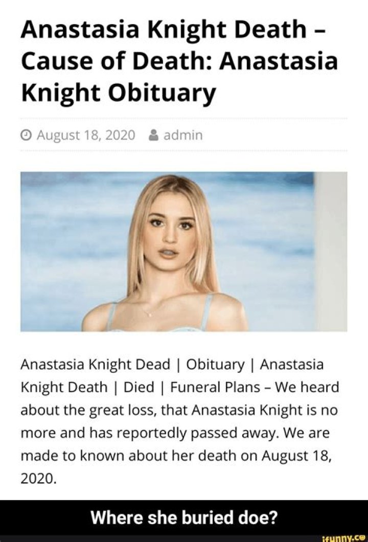 Anastasia Knight Death Cause of Death Anastasia Knight Obituary