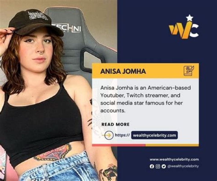 Anisa Jomha is an Americanbased Youtuber, Twitch streamer, and social