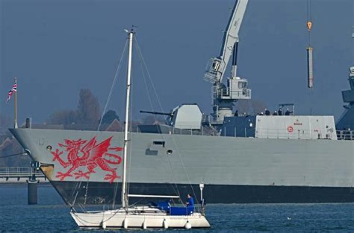 Antiair defence destroyer HMS Dragon as seen in the English channel