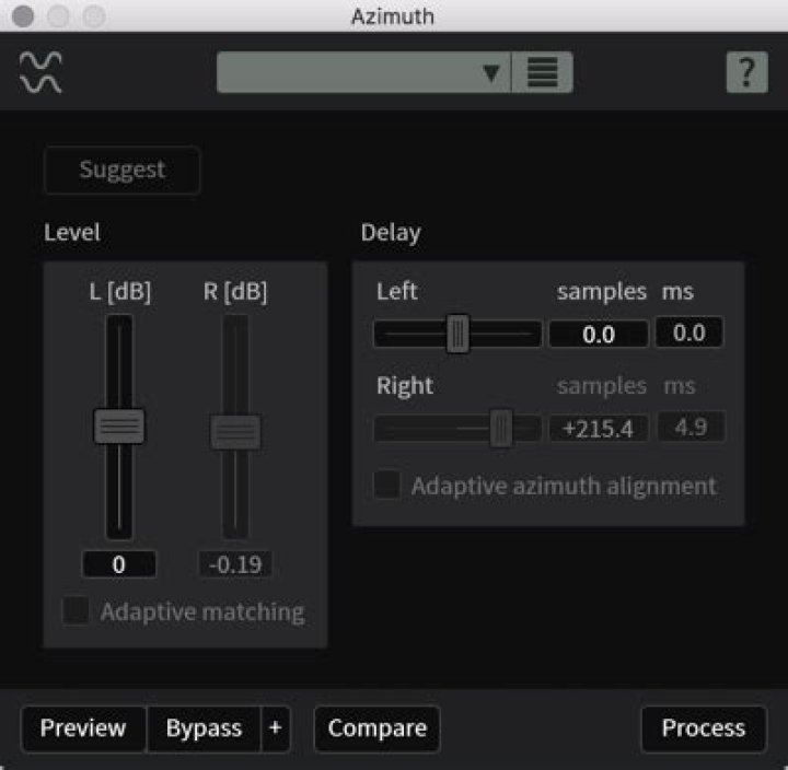 Azimuth module interface when used on mono file