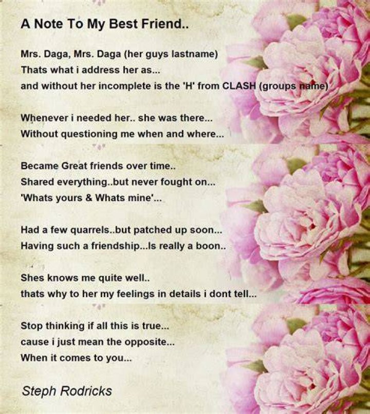 Best Friend Poems For Her