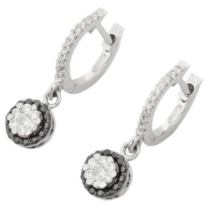 black white gold earrings