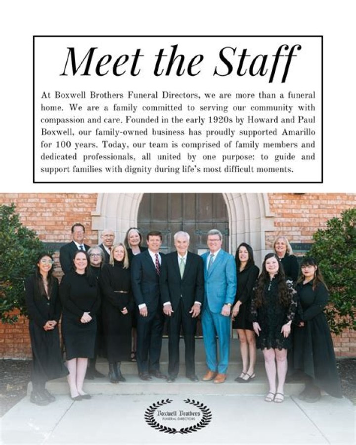 Boxwell Brothers Funeral Directors Amarillo,Texas Emerson Kate Cole