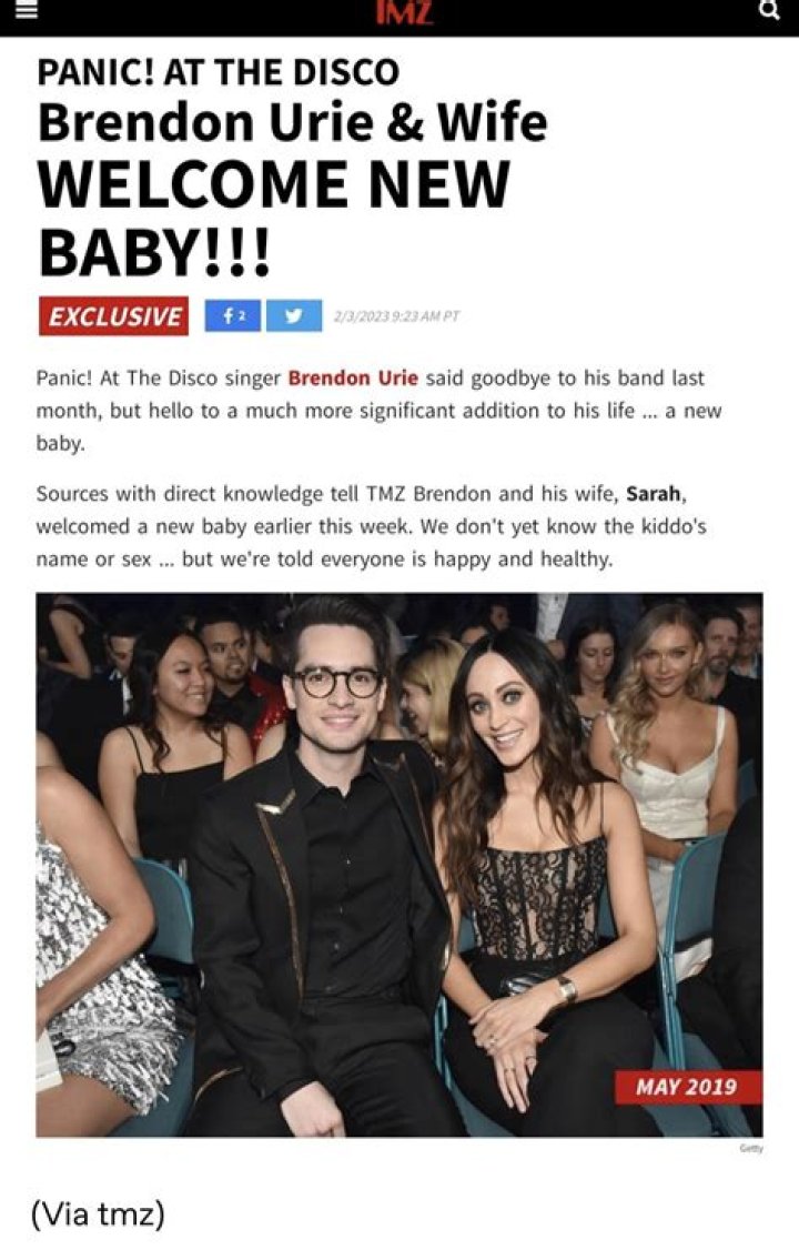 Brendon Urie baby with wife as Panic! at the Disco's final