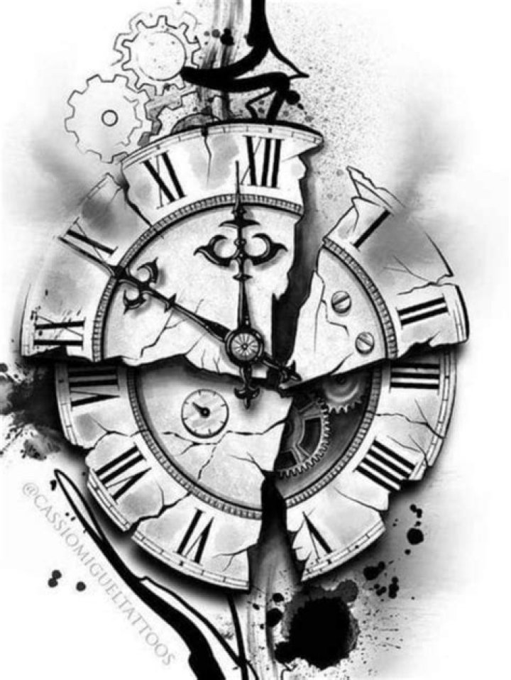 Broken Clock Tattoo