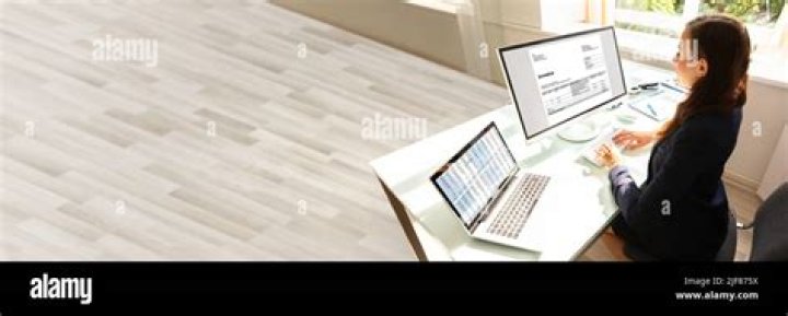 Businesswoman Looking At Invoice On Computer
