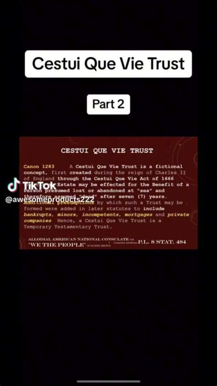 CESTUI QUE VIE Trust. 2/24/19. YouTube