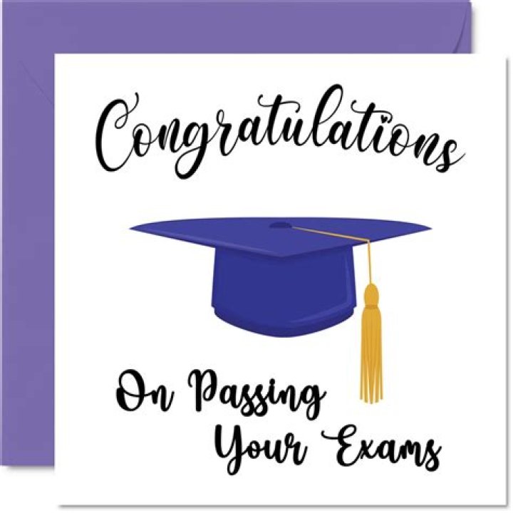 Congratulations on passing your exams! card & envelope, celebration