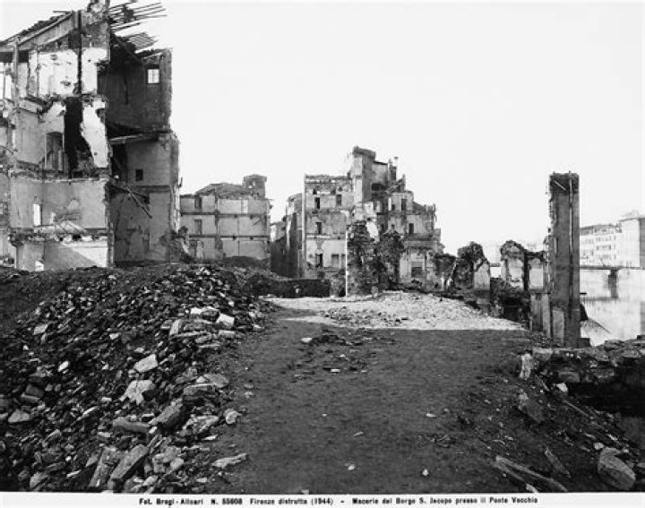 Damage caused in World War II to an inner wall of OAB