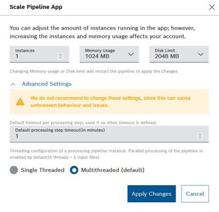 Default processing step