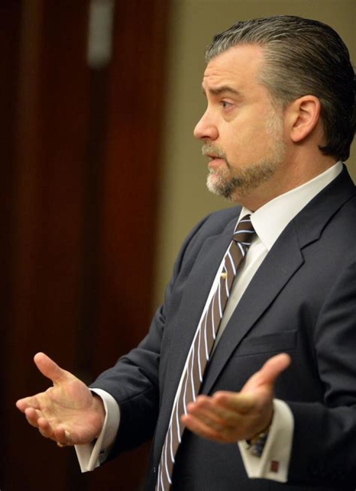 Defense attorney Maddox Kilgore makes remarks during the hearing before Cobb County Superior Court Judge Mary Staley, February 18, 2015. PHOTO: Kent D. Johnson / AJC