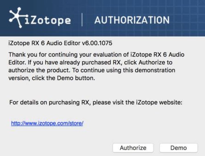 Demo auth wizard screen