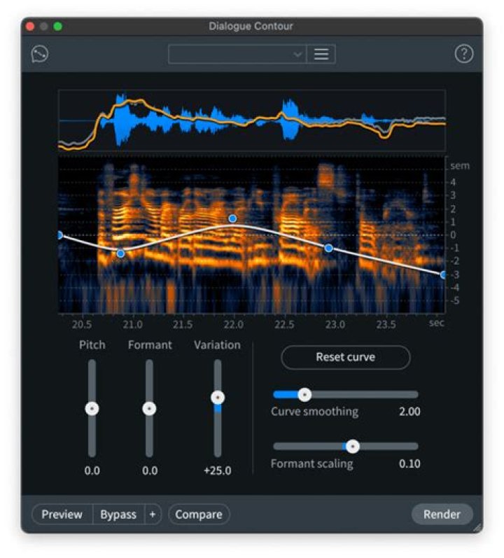 Dialogue Contour waveform display