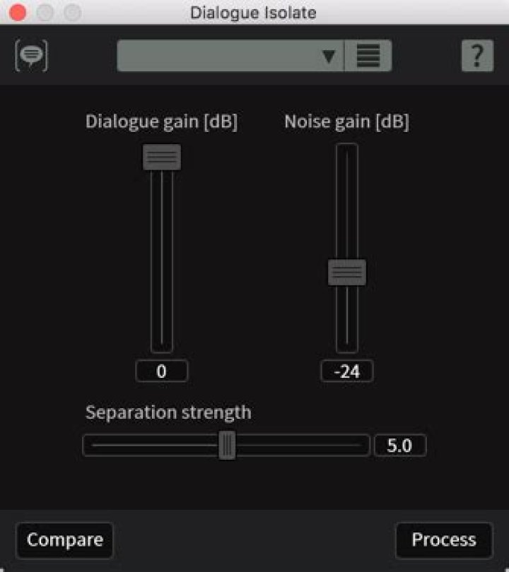 Dialogue Isolate module interface