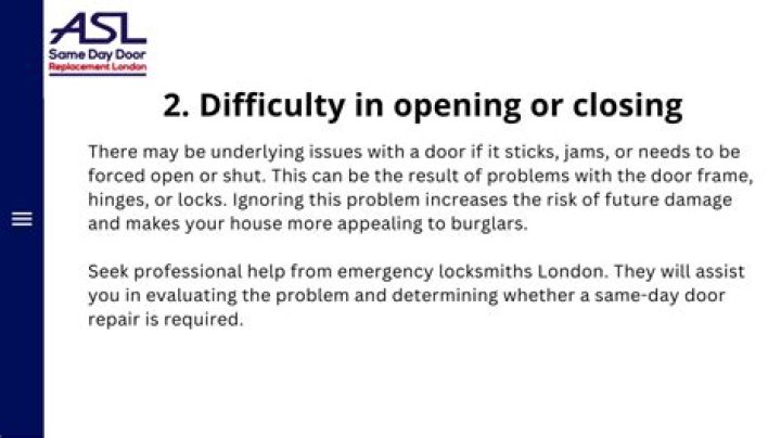 Difficulty in opening or closing the garage door