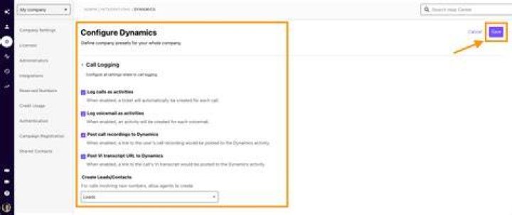 Dynamics settings