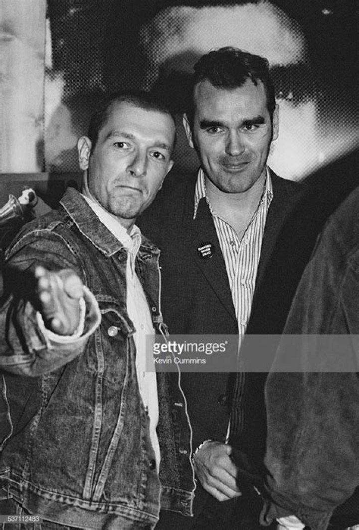 English singer Morrissey with photographer Jake Walters at a signing