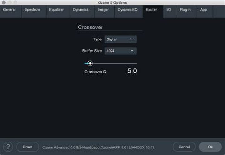 exciter options tab
