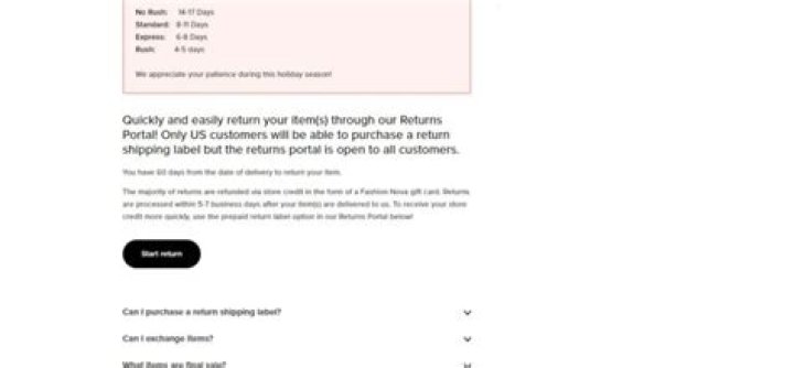 Fashion Nova Return Policy Return, Refund & Exchanges (Instore