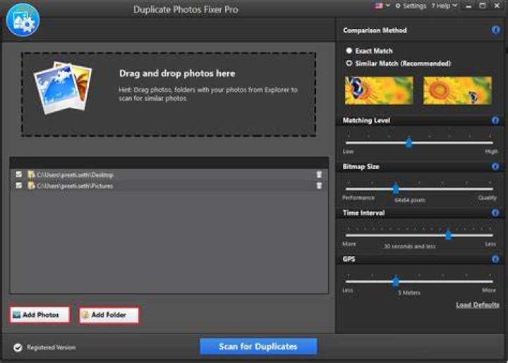 Find identical and similar photos in few clicks