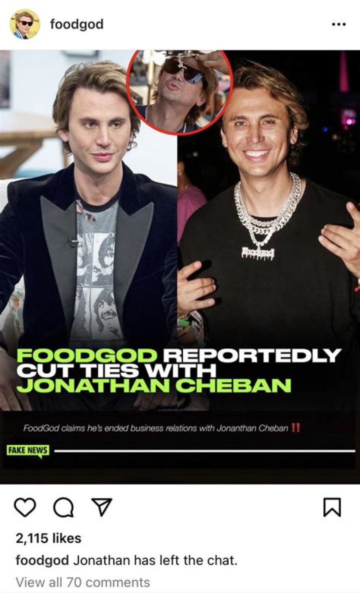 Foodgod Jonathan Cheban Thanks Fans for Support After Reporting Robbery