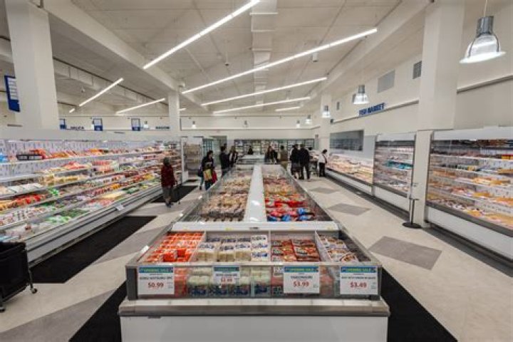 Frozen foods and refrigerated section at Mitsuwa Marketplace, Torrance.