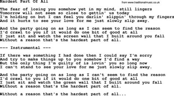 Hardest Part Of All by Jones Counrty song lyrics