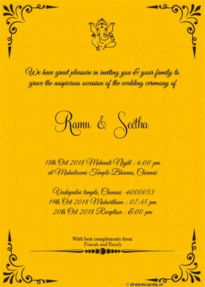 Hindu wedding card wordings 001 Hindu wedding cards, Hindu wedding