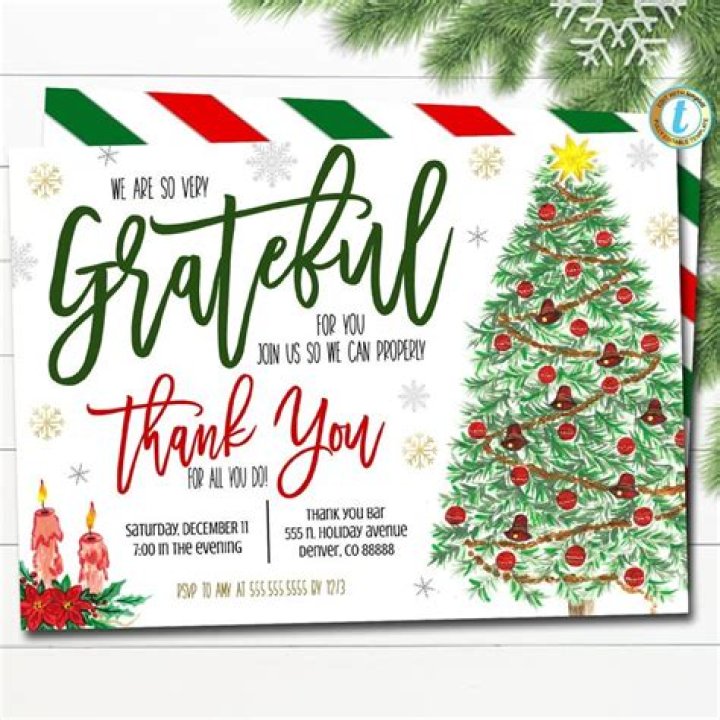 Holiday Appreciation Invitation, Corporate Party Grateful For You
