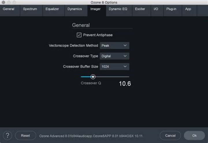 imager options tab