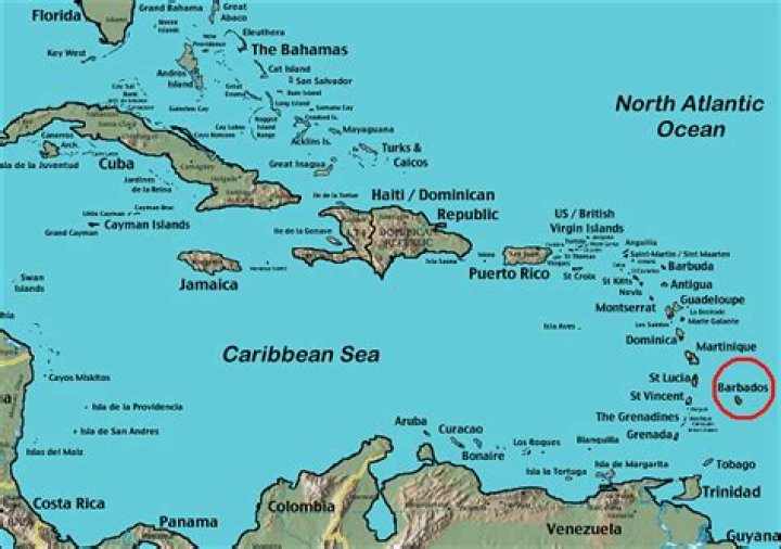 Islands Near Barbados Map