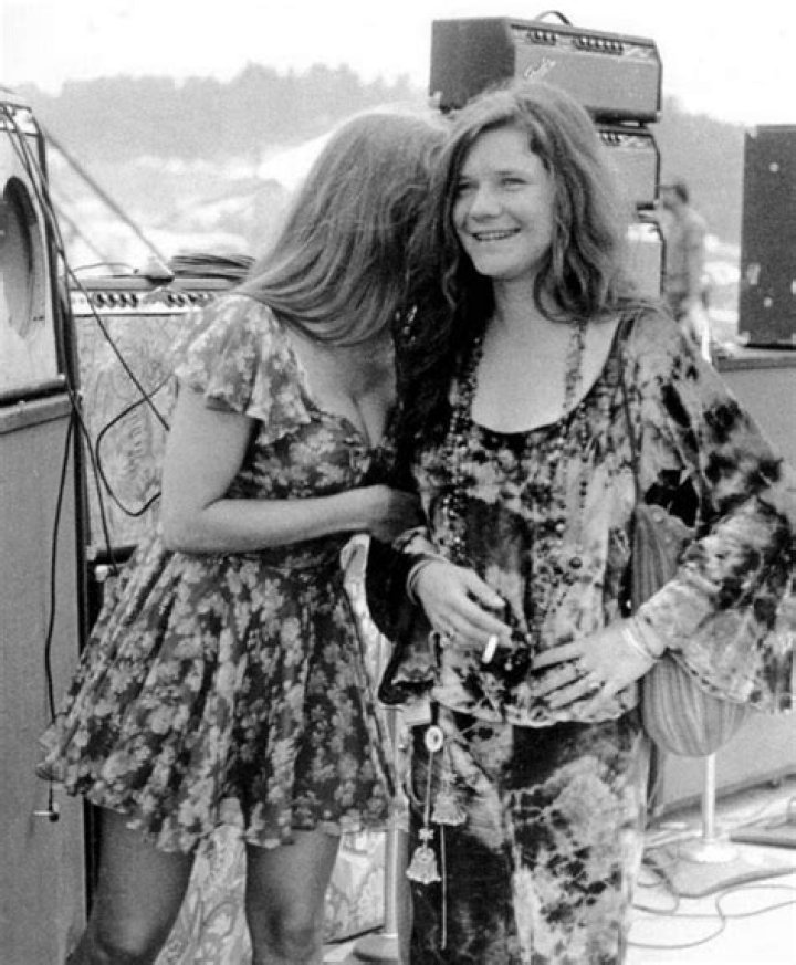 Janis Joplin and her girlfriend Peggy Caserta at Woodstock, 1969
