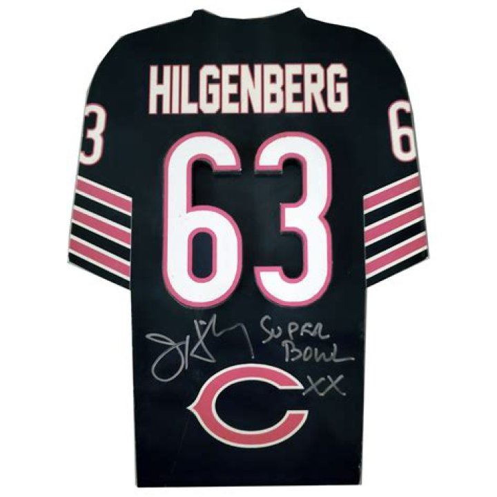 Jay Hilgenberg Autographed Wooden Jersey w/ &ldquo;Superbowl XX&rdquo; Inscription