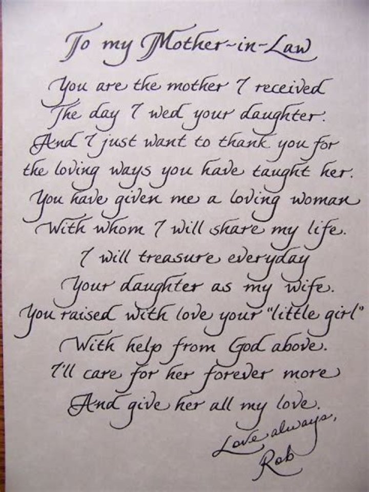 Letter To Mother In Law On Wedding Day From Groom motherjulll