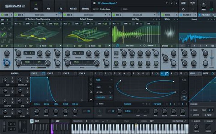 Main view Synth preset selector