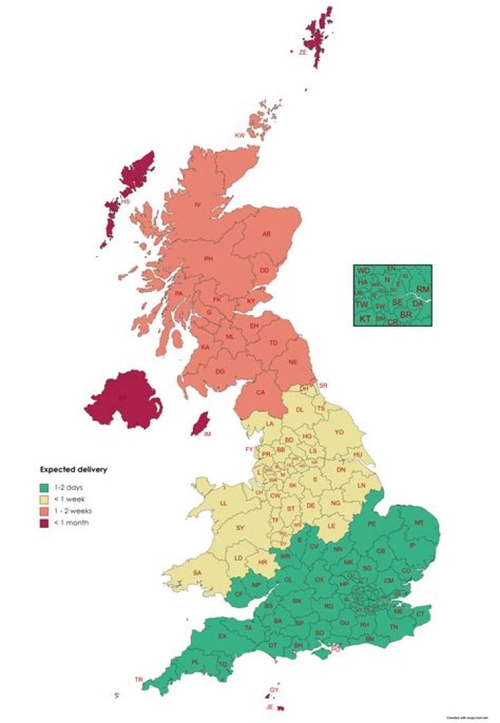 Make your own UK postcode map with MapChart Blog MapChart