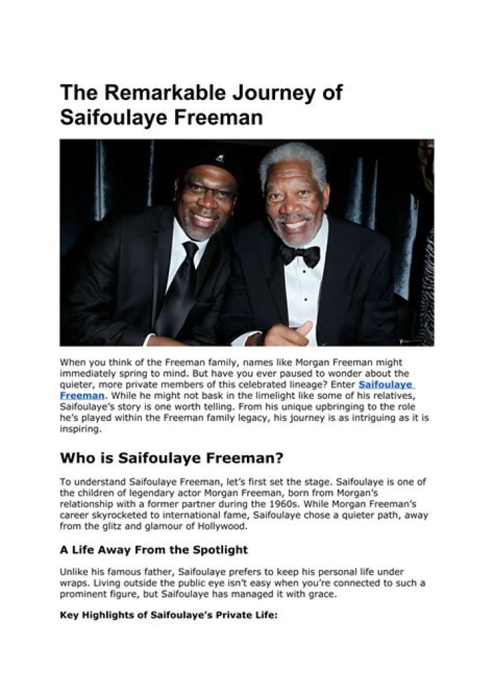 Meet Saifoulaye Freeman Freeman's Son