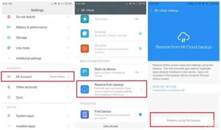 Mi Cloud Backup Restore