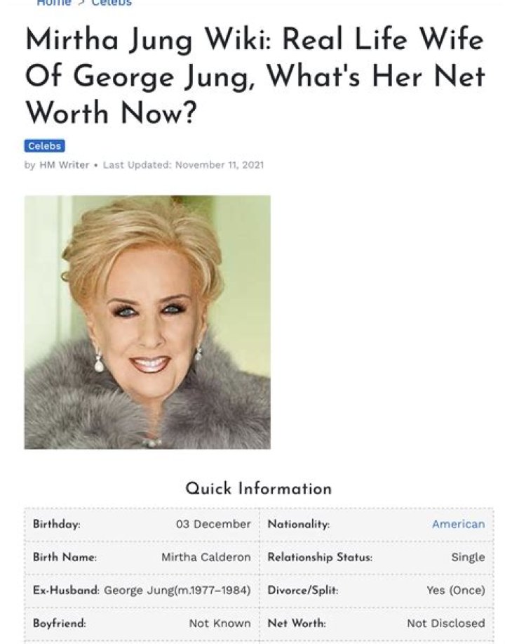 Mirtha Jung Biography Facts, Childhood, Family Life & Achievements