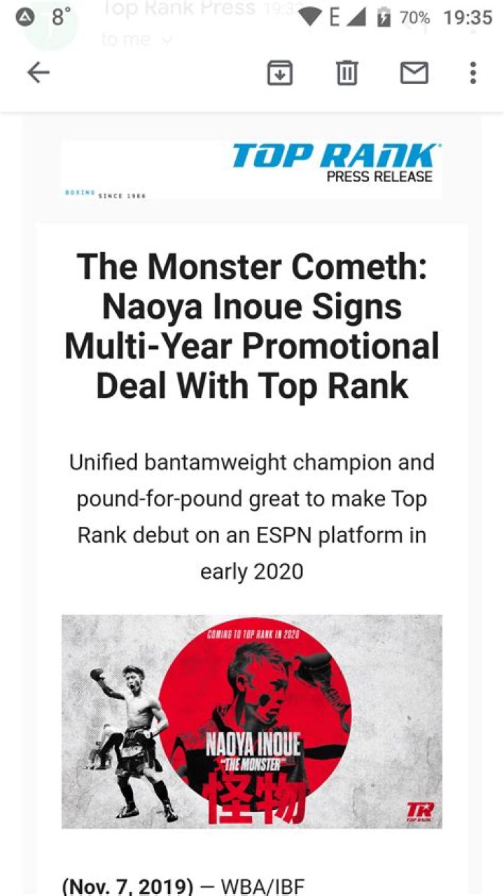 Naoya Inoue signs with Top Rank, will fight on ESPN platforms starting