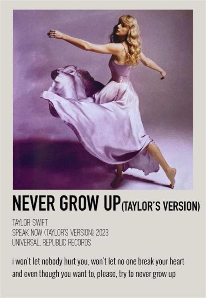 never grow up taylor swift chords