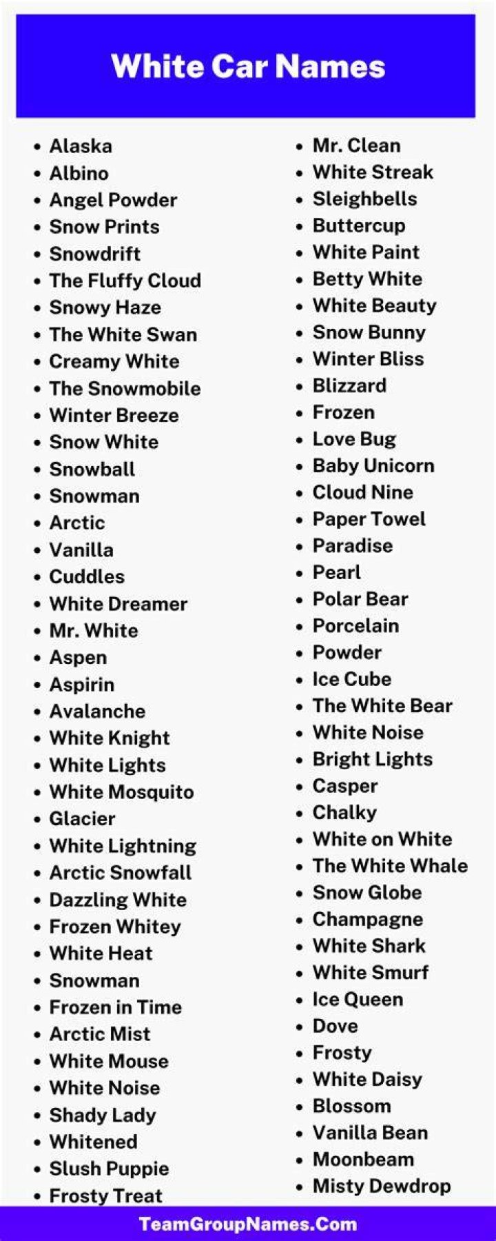 Nicknames for White Cars 200+ Catchy and Unique Names